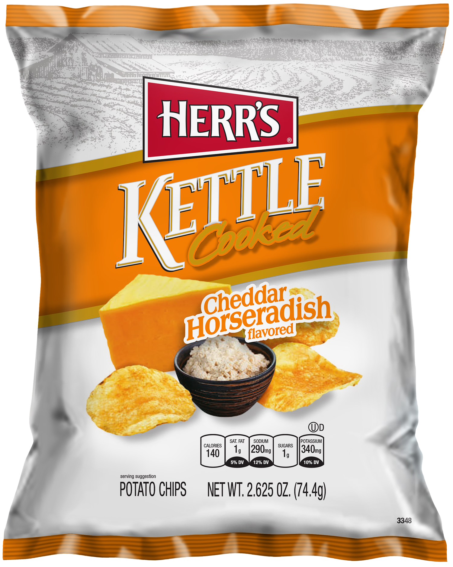 Cheddar Horseradish Kettle Cooked Potato Chips | Herr's